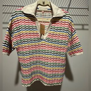 Boden Multicolor Wave Pattern Polo Shirt
